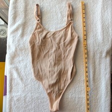 Fashion Nova Women s Beige Stretch One-Piece Bodysuit XS/S
