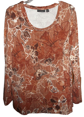 NWOT     SUSAN GRAVER Weekend     Tunic Top Ruched Button Cuffs M