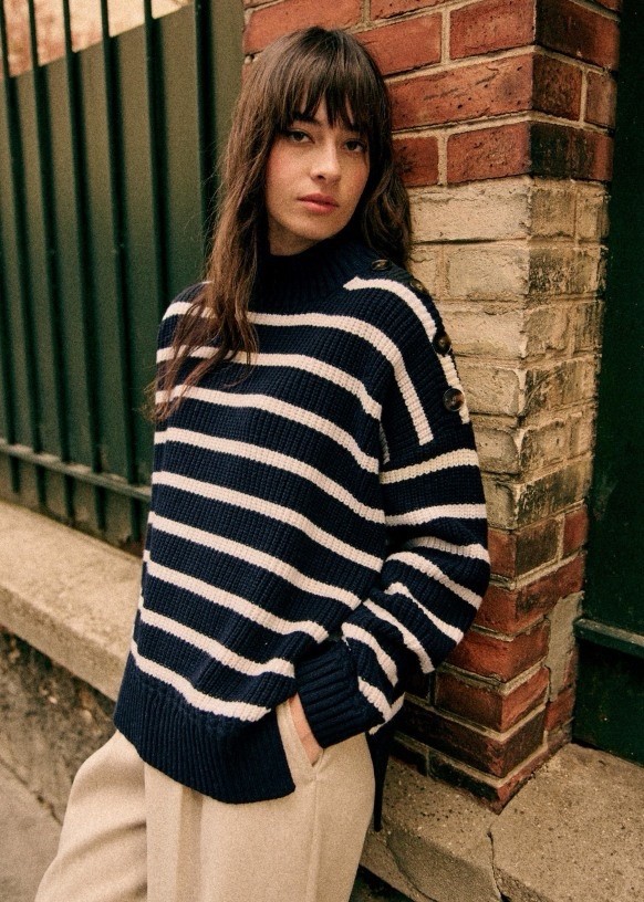 Sezane Sweater Wool XXL Stripped