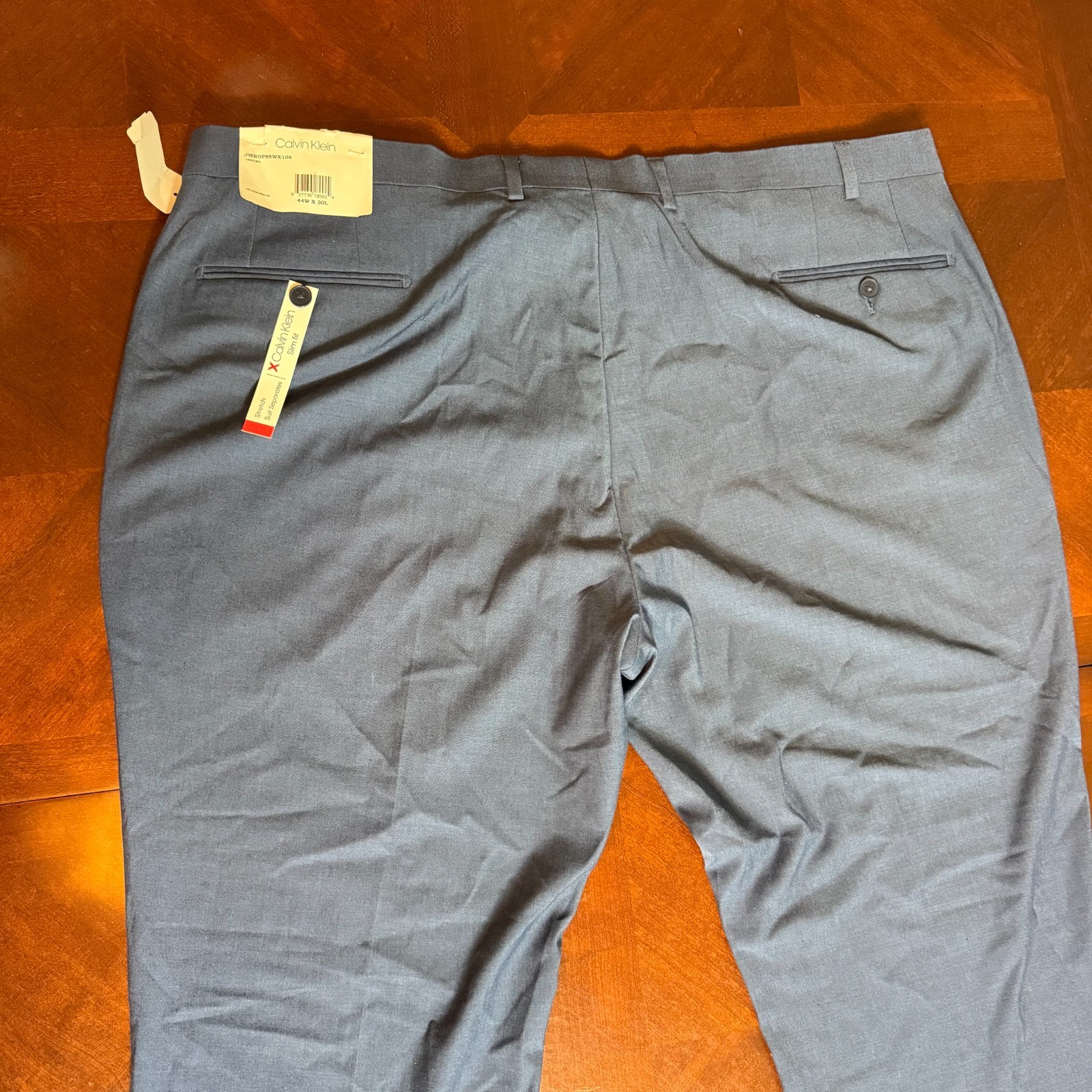 Calvin Klein Blue Slim Fit Stretch Dress Pants Modern Tailored Men 44x30 NWT thumbnail 13