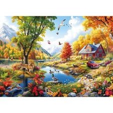 MAXZN 1000 Piece Puzzle for Adults, Puzzles for Adults 1000 Pieces, Autumn Ri...