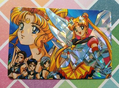 Sailor Moon Prism Sticker Card #3-7 Eternal Moon, Star Lights, Serenity Vintage