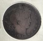 1907-P Barber Silver Half Dollar 50c Original Rare US Type Coin