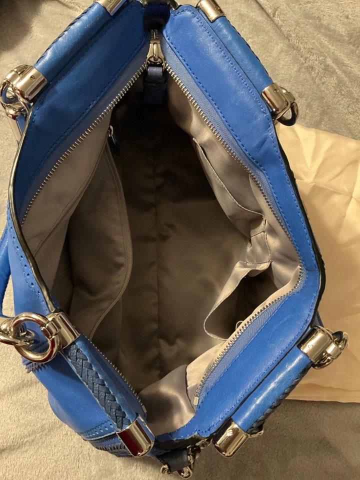 Cartera Carrie perforada Coach Madison Pinnacle Zig Zag 23745 azul M1293-23745 Foto 3 de 4