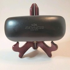 COACH NEW YORK Black Hard Clamshell Eyeglasses Sunglasses Case Only Embossed