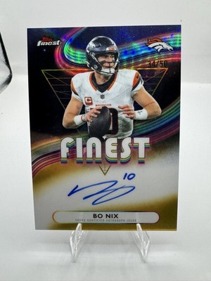 2025 Topps Finest Football Topps BO NIX #FA-BN Gold Refractor#/50 Broncos