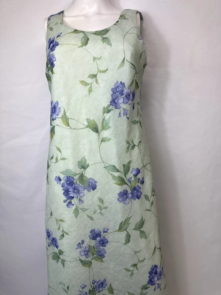 DE COLECCIÓN KARIN STEVENS TALLA 8 CONJUNTO DE VESTIDO DE 2 PIEZAS Verde con Conjunto de Vestido y Blusa Floral Foto 2 de 4