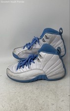 Nike Boys Air Jordan 12 153265-112 White Blue Lace-Up Basketball Shoes Size 6Y