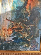 (VIKINGS OIL ON CANVAS.)       IDENTIFIED 