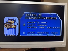 Bible Adventures Rare NES Nintendo Game Blue Version Tested Working