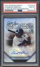 2022 Bowman Draft CLASS OF 2022 AUTO #/250 Chandler Simpson ROOKIE PSA 8 RAYS