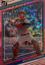 2022 Donruss Willson Contreras #D-10 Dominators Pink Fireworks Parallel Cubs