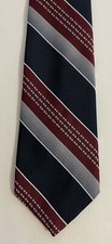 Mens Tie Necktie Ketch Blue Red Gray Stripes Polyester