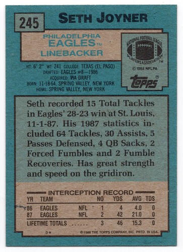 NFL Single Trading Cards 1980s - Picture 432 of 500