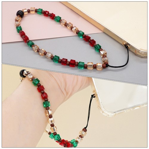 Crystal Beaded Mobile Phone Rope Charm Hanger Cellphone Lanyard Colorful - Photo 3/12