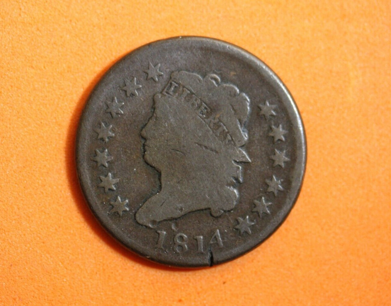 1814- Braided Hair Large One Cent #P13217