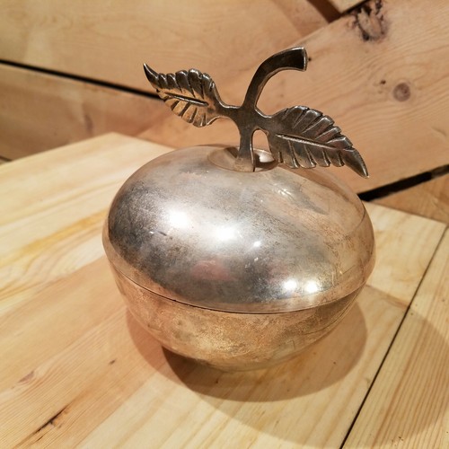 Silver Plated Apple-Shaped Candy Dish - Swanky Barn - Picture 3 of 12