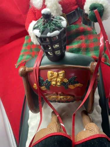 Slitta Babbo Natale musicale animata creazioni natalizie vintage con renne Natale - Foto 9 di 12