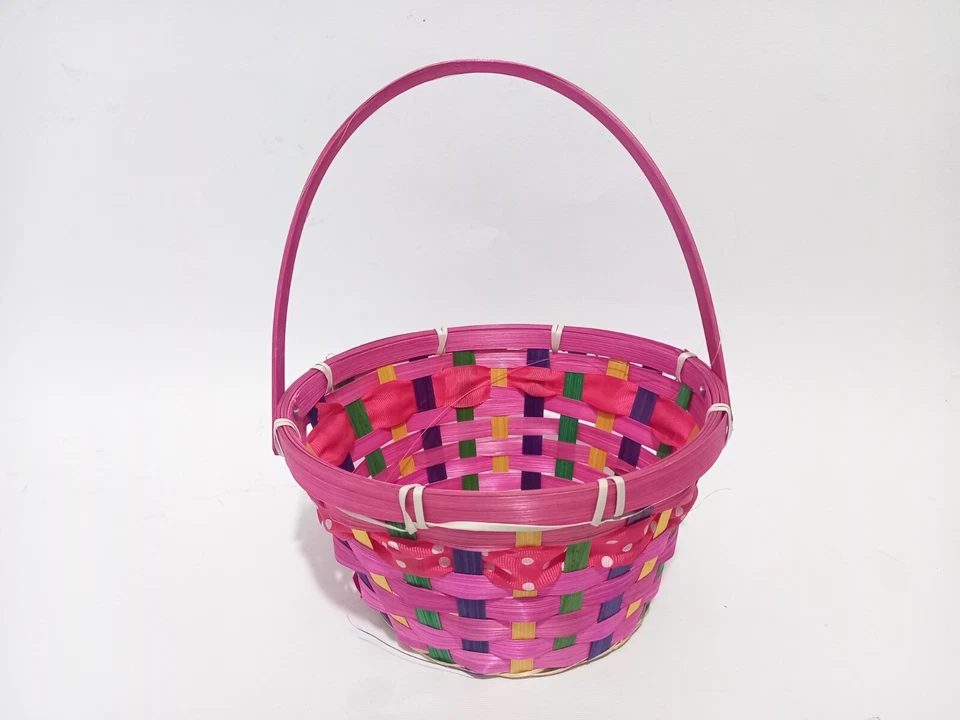 Cestini in vimini colorati rotondi e rettangolari - Immagine 3 di 4