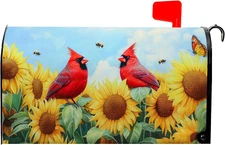 Cardinal Birds Mailbox Cover Summer Mailbox Covers Magnetic Standard Size 21X18