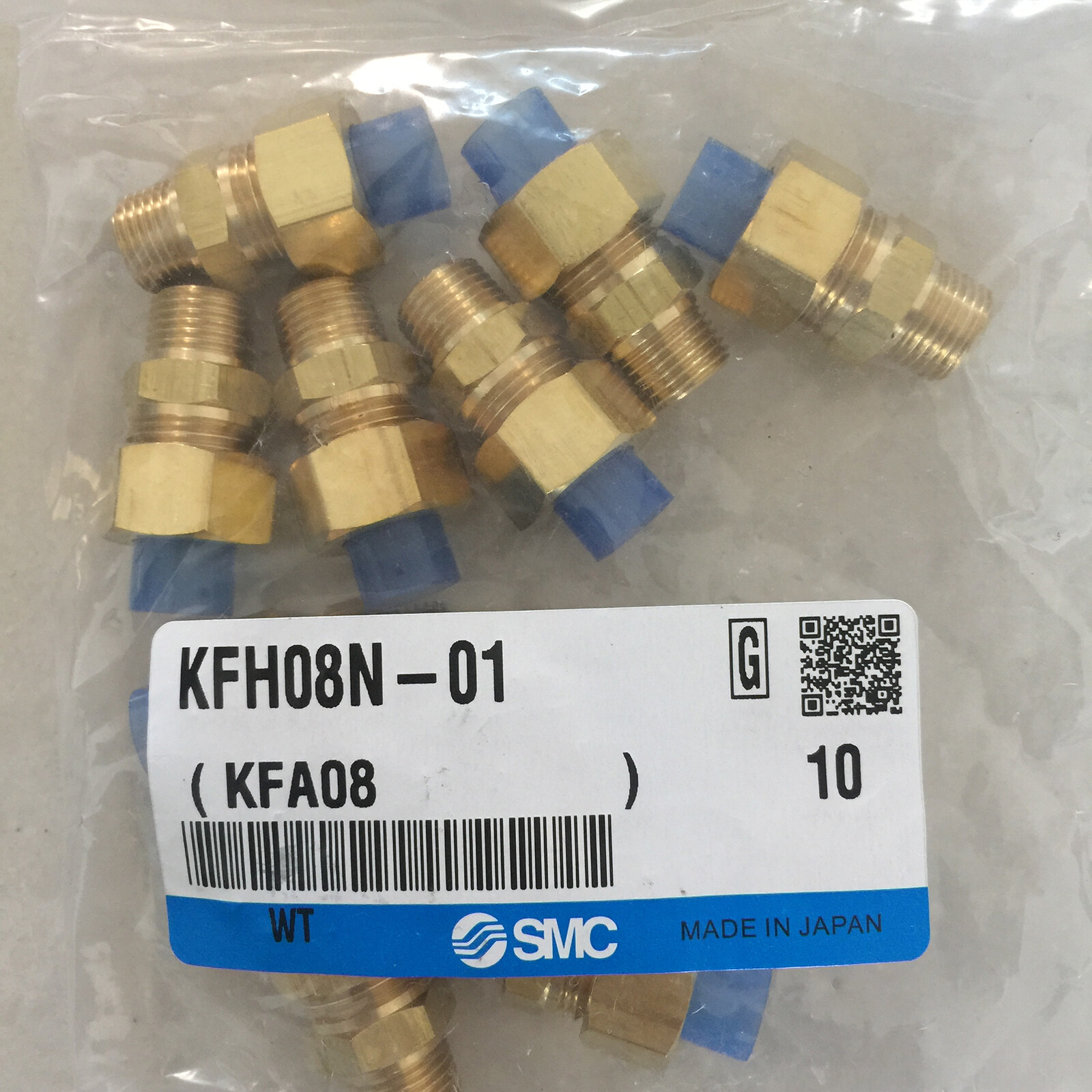 1pcs SMC KFH08N-01 Brass Straight Union Fitting New ✦KD