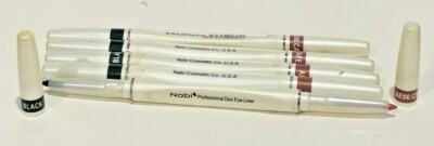 NABI RETRACTABLE PROFESSIONAL DUO EYELINER BLACK +AE06 CAFE  SET OF 5 