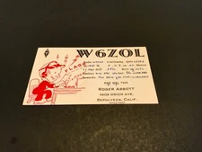Sepulveda, Calif. ~ W6ZOL  -  QSL Vintage Ham Radio Card - Roger Abbott- 1949