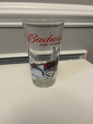 Budweiser 16oz Libby Glass Clydesdale Vintage Y2K Winter Holiday Bar Party