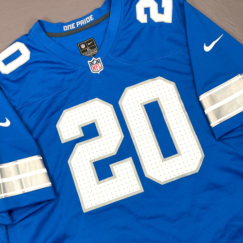 New Nike Barry Sanders Detroit Lions Blue NFL Game Jersey Men's Sz 2XL $130