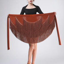 Lady Ballroom Latin Dance Skirt Skate Wrap Scarf Dancewear Tango Tassel summer