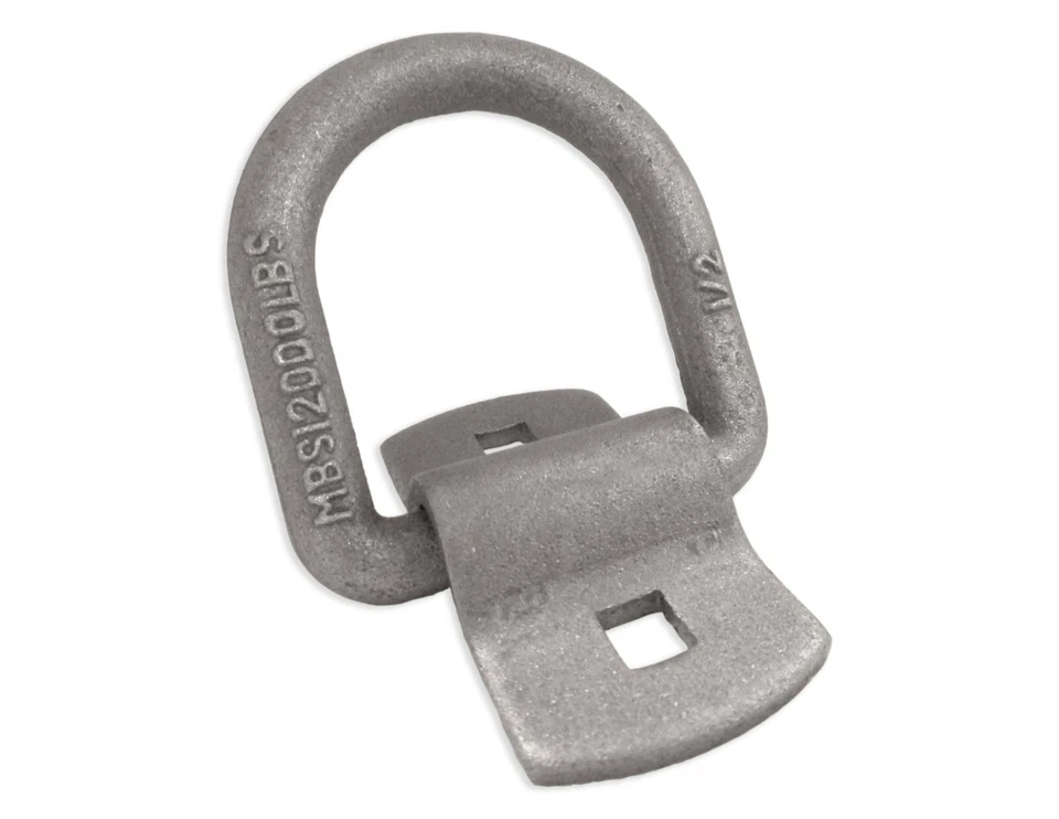 Punto de fijación de amarre de anillo en D forjado atornillado de 1/2" para remolque (paquete de 4) Foto 3 de 4