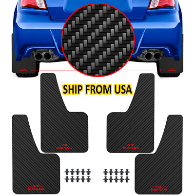 4 Splash Guards Mud Flaps Carbon fiber texture for Car Sedan Hatchback Universal