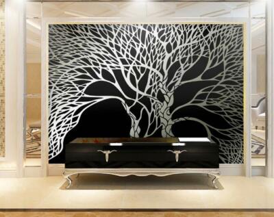 3D White Branches ZHUA5245 Wallpaper Wall Murals Removable Self-adhesive Zoe