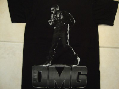 Usher R&B Singer OMG Tour Concert Fan Black Cotton T Shirt Size S