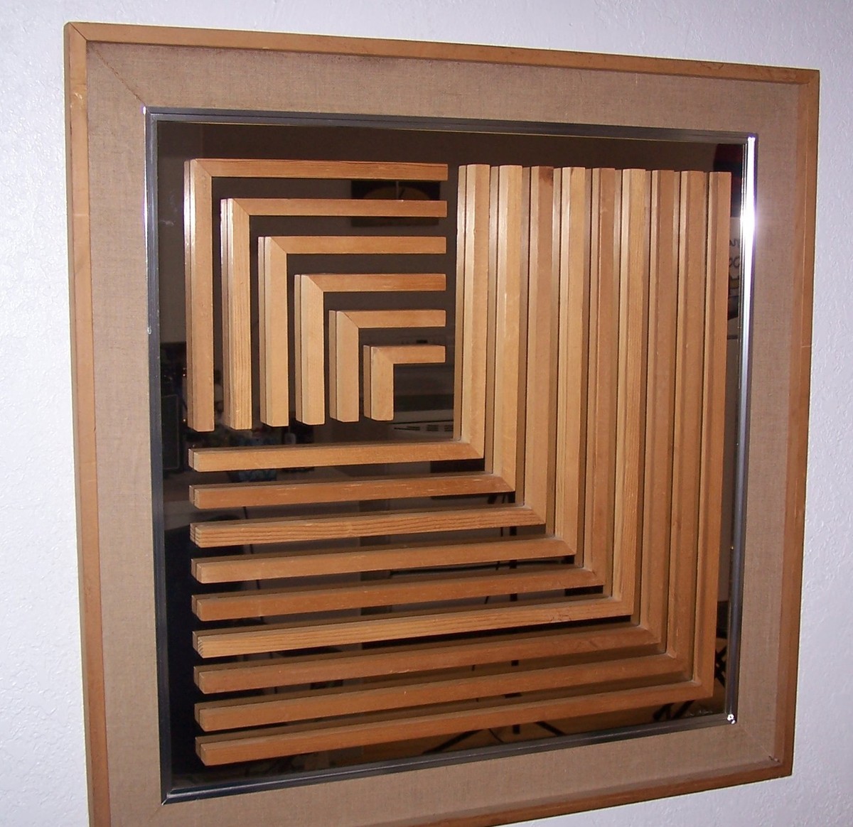 1970'sサンミラーグッドデザインオーク2WAYフレームミラー