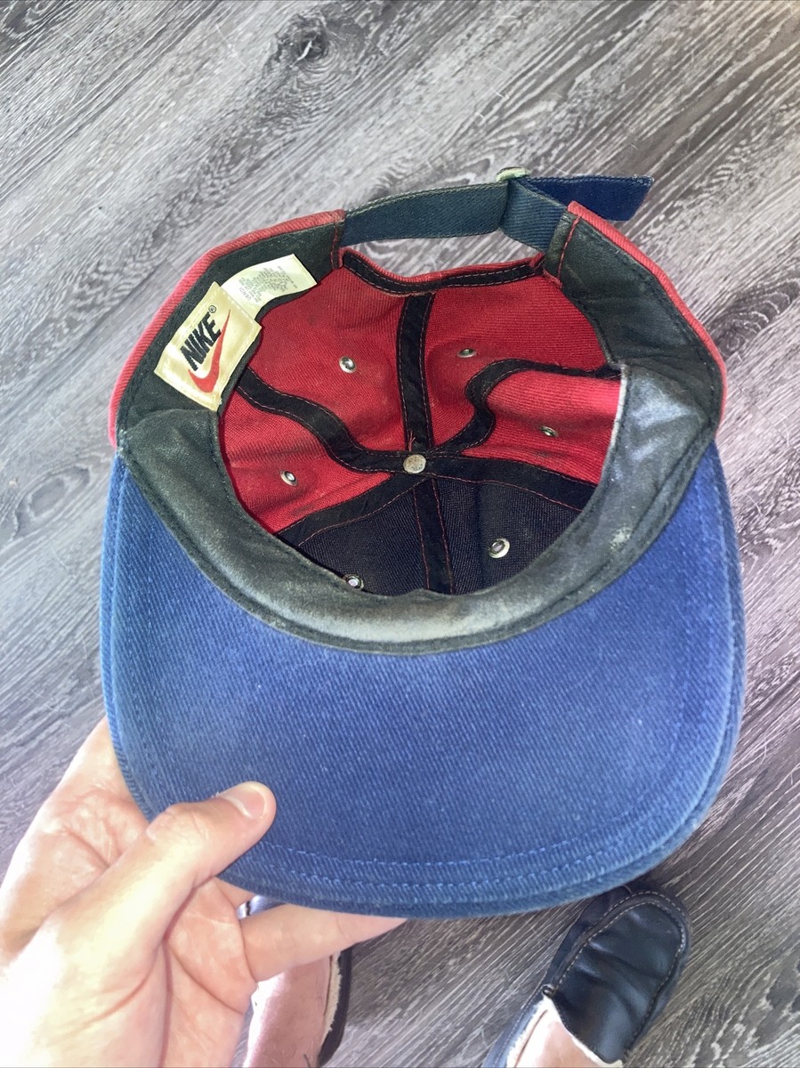 Vintage Nike USA Script Strapback Adjustable Hat Red 90s Swoosh