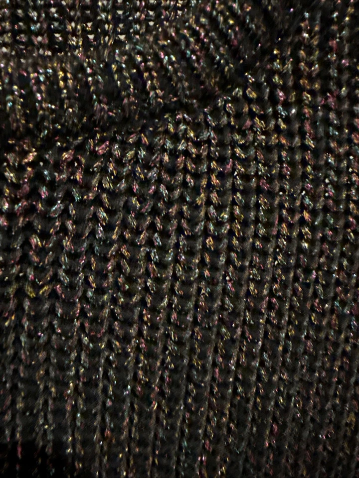 Suéter Tejido Metálico Arco Iris Negro Tejido Vintage American Apparel PEQUEÑO Foto 3 de 4
