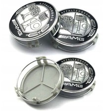 4x 75mm F&uuml;r Mercedes-Benz AMG Affalterbach Nabendeckel Nabenkappen Schwarz