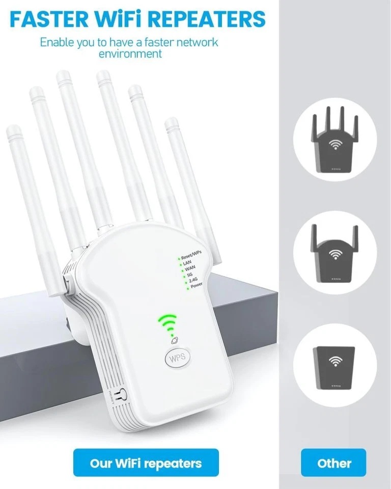 1/2/3x Wifi Range Extender Internet Router Wlan Repeater-Verstärker 1200Mbit/s - Bild 3 von 4