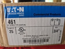 BOX OF 25 EATON COOPER CROUSE HINDS 461 3/4" SET SCREW COUPLING TYPE