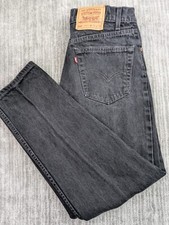 Vintage 90s Levis 550 Black Denim Jeans Mens 30x31 Relaxed Tapered Made in USA