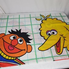Vintage Sesame Street Pillowcase Big Bird Ernie Elmo Standard Size Jim Henson