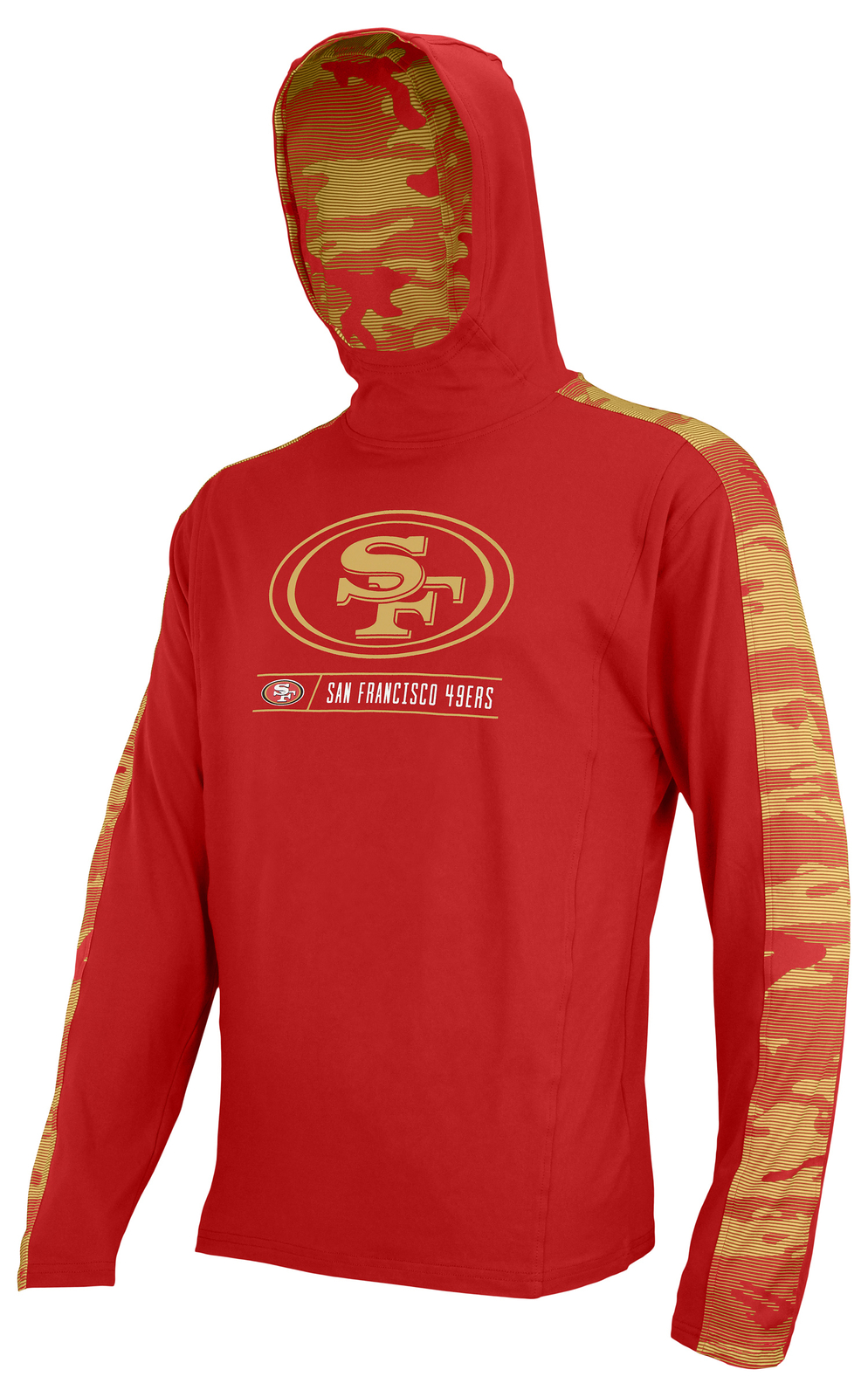 Легкая толстовка с капюшоном Zubaz NFL Mens San Francisco 49ers Elevated с камуфляжными вставками