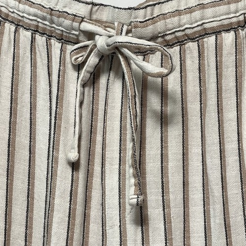 OLD NAVY Linen Blend Wide Leg Pants Women's Size L Grey Multi Stripe Beach BOHO - Picture 4 of 18