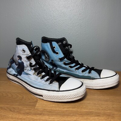 Converse Pink Floyd Shoes Mens Blue Vinyl Record Wish You Were Here  Hightop