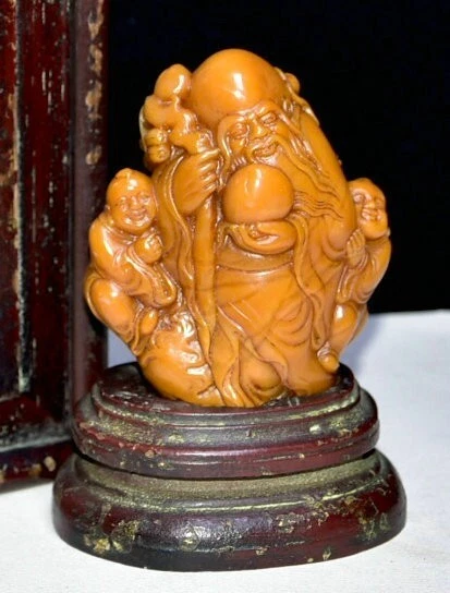 古董原始寿山石主中国风雕像、雕像| eBay