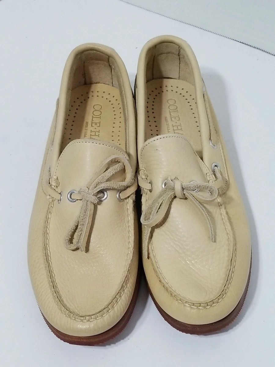 Vintage Cream Cole Haan loafer slip on Made: USA. Vibram sz 8 New NOS