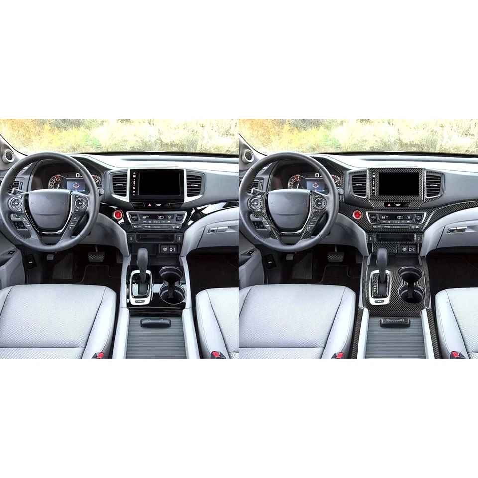 Kits de fibra de carbono real de 120 piezas cubierta interior completa para Honda Ridgeline Pilot Foto 3 de 4