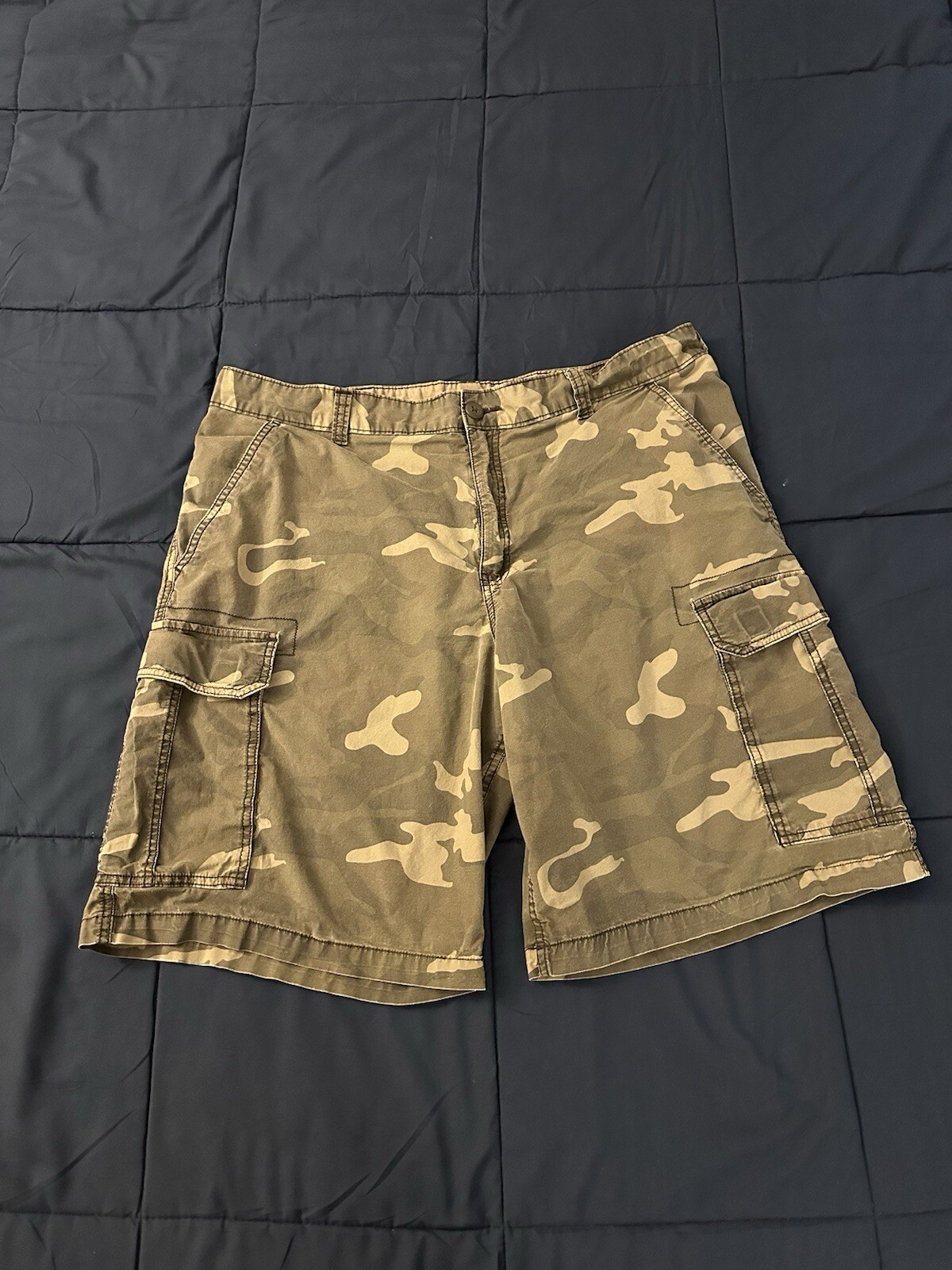 Faded Glory Camouflage Shorts Mens Cargo 40 Green Outdoors Pockets