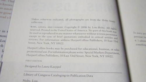Gewinne, Verluste und Unterricht signiert von Lou Holtz Buch JSA zertifiziert - Bild 4 von 5